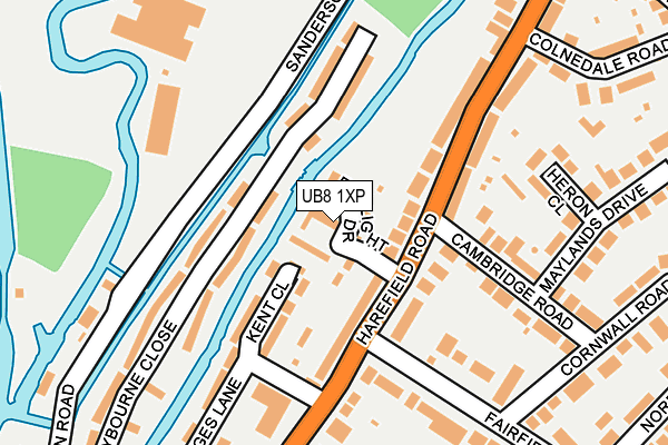 UB8 1XP map - OS OpenMap – Local (Ordnance Survey)