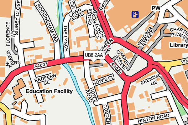UB8 2AA map - OS OpenMap – Local (Ordnance Survey)