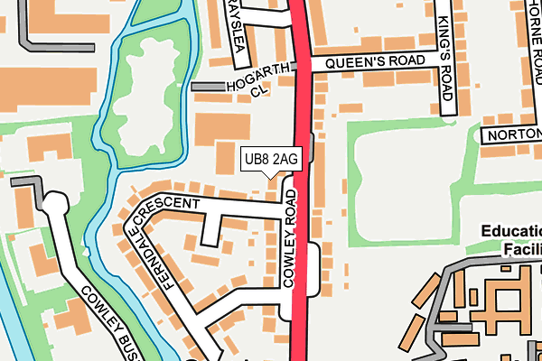 UB8 2AG map - OS OpenMap – Local (Ordnance Survey)