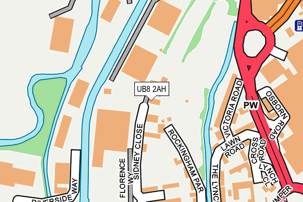 UB8 2AH map - OS OpenMap – Local (Ordnance Survey)