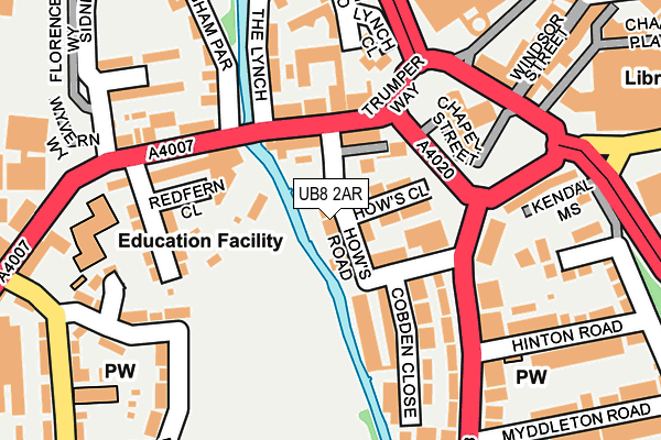 UB8 2AR map - OS OpenMap – Local (Ordnance Survey)