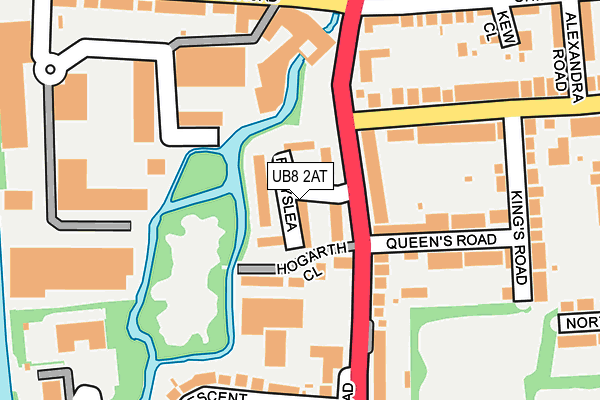 UB8 2AT map - OS OpenMap – Local (Ordnance Survey)