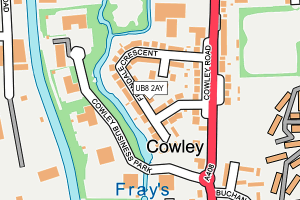 UB8 2AY map - OS OpenMap – Local (Ordnance Survey)