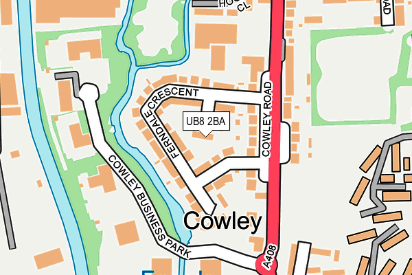 UB8 2BA map - OS OpenMap – Local (Ordnance Survey)