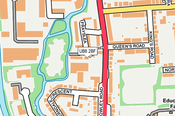 UB8 2BF map - OS OpenMap – Local (Ordnance Survey)