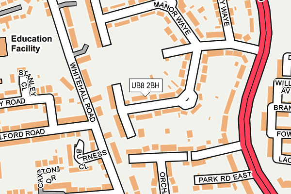 UB8 2BH map - OS OpenMap – Local (Ordnance Survey)