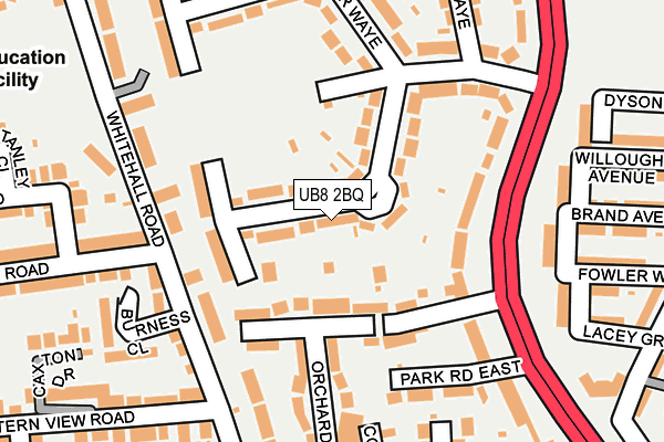UB8 2BQ map - OS OpenMap – Local (Ordnance Survey)