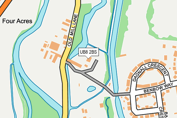 UB8 2BS map - OS OpenMap – Local (Ordnance Survey)