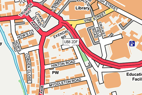 UB8 2DF map - OS OpenMap – Local (Ordnance Survey)