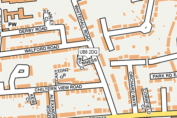 UB8 2DQ map - OS OpenMap – Local (Ordnance Survey)