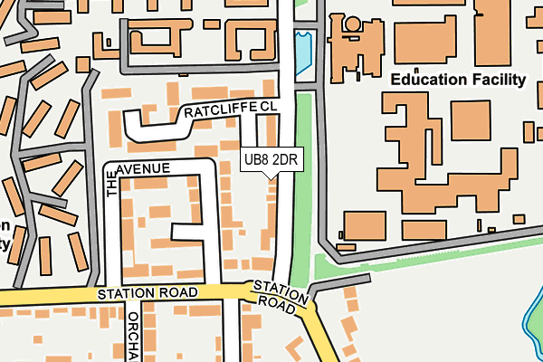 UB8 2DR map - OS OpenMap – Local (Ordnance Survey)