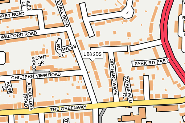 UB8 2DS map - OS OpenMap – Local (Ordnance Survey)