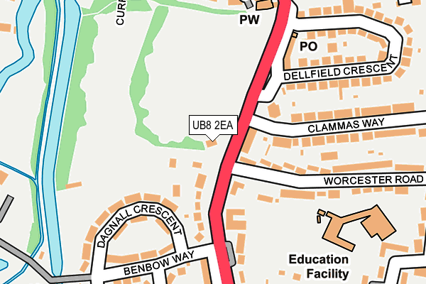 UB8 2EA map - OS OpenMap – Local (Ordnance Survey)