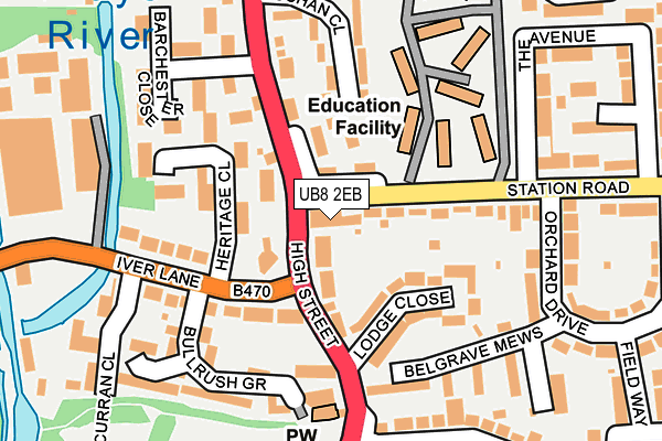UB8 2EB map - OS OpenMap – Local (Ordnance Survey)