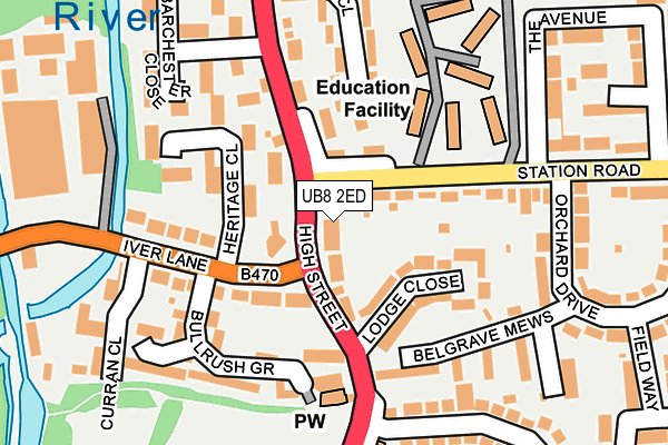 UB8 2ED map - OS OpenMap – Local (Ordnance Survey)