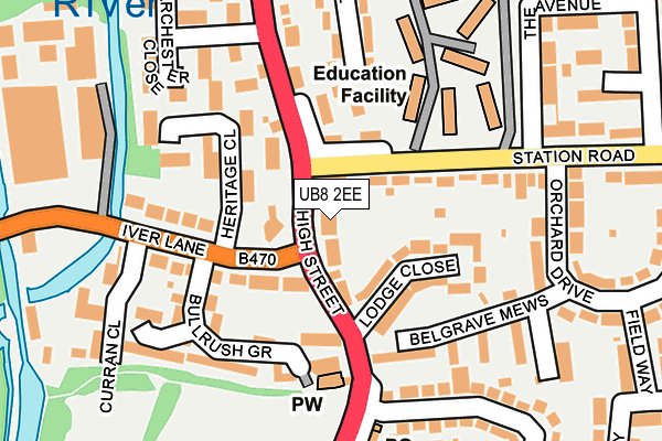 UB8 2EE map - OS OpenMap – Local (Ordnance Survey)