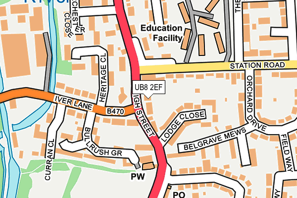 UB8 2EF map - OS OpenMap – Local (Ordnance Survey)