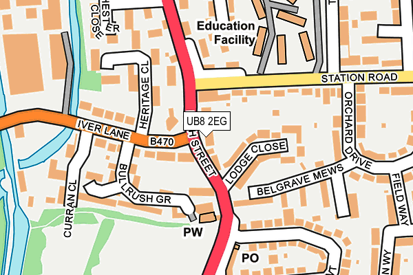 UB8 2EG map - OS OpenMap – Local (Ordnance Survey)