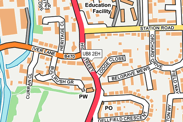 UB8 2EH map - OS OpenMap – Local (Ordnance Survey)