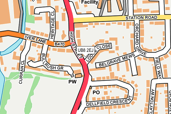 UB8 2EJ map - OS OpenMap – Local (Ordnance Survey)