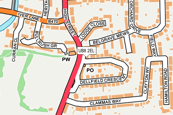 UB8 2EL map - OS OpenMap – Local (Ordnance Survey)
