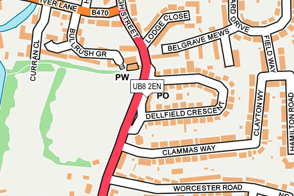 UB8 2EN map - OS OpenMap – Local (Ordnance Survey)