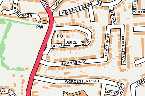 UB8 2ET map - OS OpenMap – Local (Ordnance Survey)