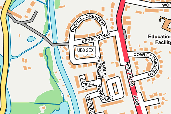 UB8 2EX map - OS OpenMap – Local (Ordnance Survey)