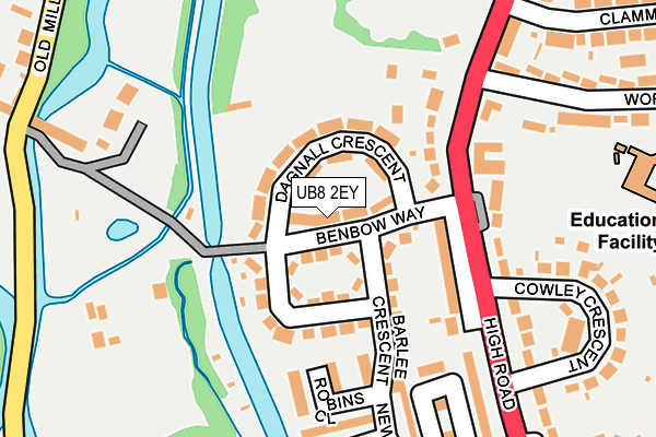 UB8 2EY map - OS OpenMap – Local (Ordnance Survey)