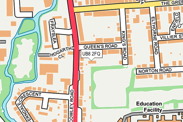 UB8 2FQ map - OS OpenMap – Local (Ordnance Survey)