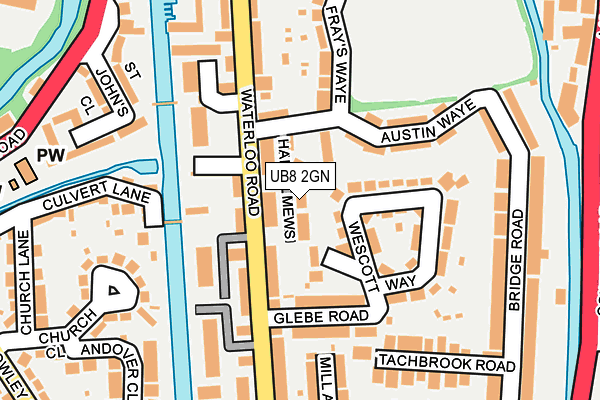 UB8 2GN map - OS OpenMap – Local (Ordnance Survey)