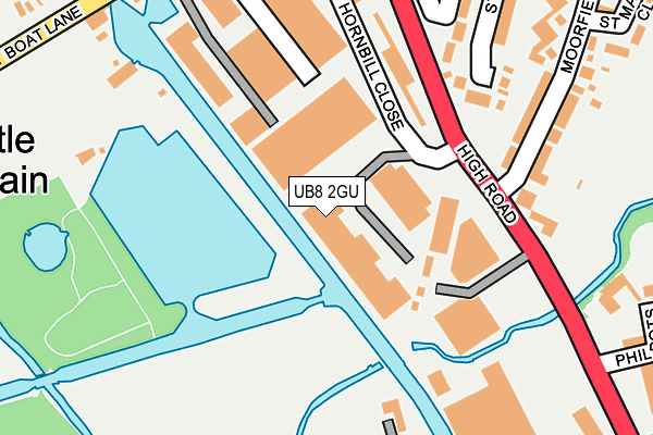 UB8 2GU map - OS OpenMap – Local (Ordnance Survey)