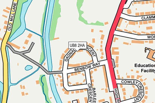UB8 2HA map - OS OpenMap – Local (Ordnance Survey)