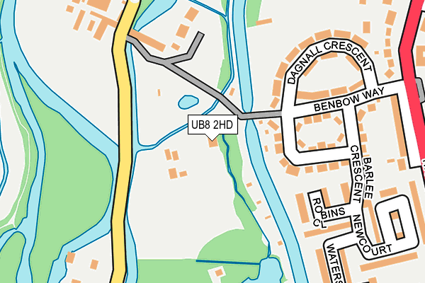 UB8 2HD map - OS OpenMap – Local (Ordnance Survey)