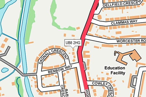 UB8 2HG map - OS OpenMap – Local (Ordnance Survey)