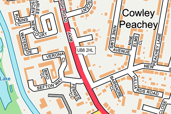 UB8 2HL map - OS OpenMap – Local (Ordnance Survey)