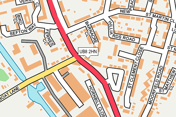 UB8 2HN map - OS OpenMap – Local (Ordnance Survey)