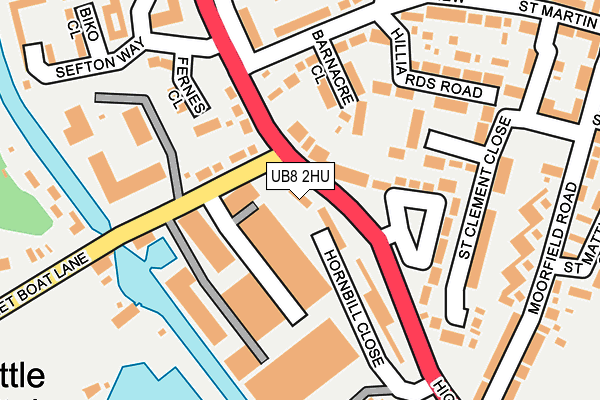 UB8 2HU map - OS OpenMap – Local (Ordnance Survey)
