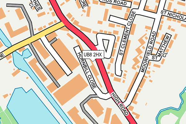 UB8 2HX map - OS OpenMap – Local (Ordnance Survey)