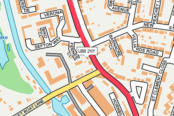 UB8 2HY map - OS OpenMap – Local (Ordnance Survey)