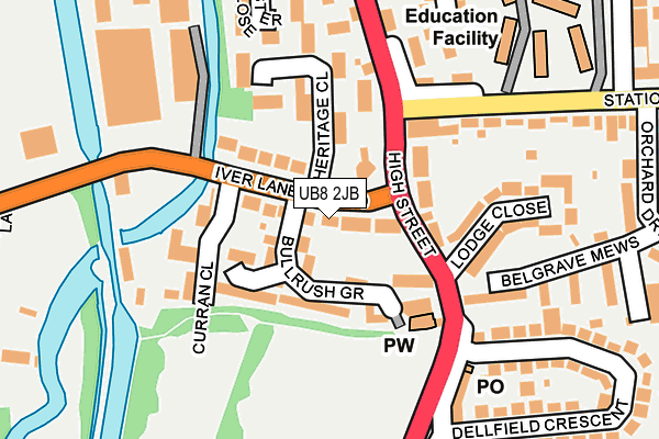UB8 2JB map - OS OpenMap – Local (Ordnance Survey)