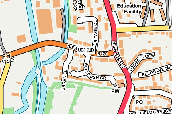 UB8 2JD map - OS OpenMap – Local (Ordnance Survey)