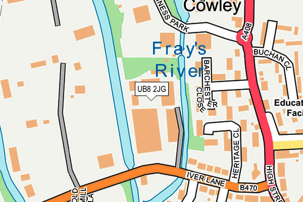 UB8 2JG map - OS OpenMap – Local (Ordnance Survey)