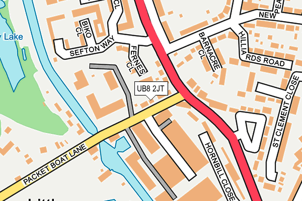 UB8 2JT map - OS OpenMap – Local (Ordnance Survey)