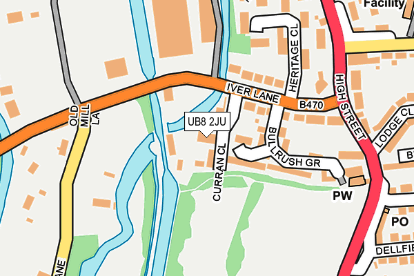 UB8 2JU map - OS OpenMap – Local (Ordnance Survey)