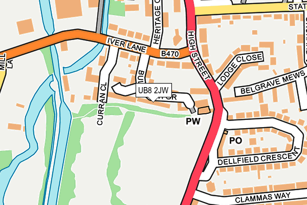 UB8 2JW map - OS OpenMap – Local (Ordnance Survey)