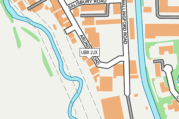 UB8 2JX map - OS OpenMap – Local (Ordnance Survey)