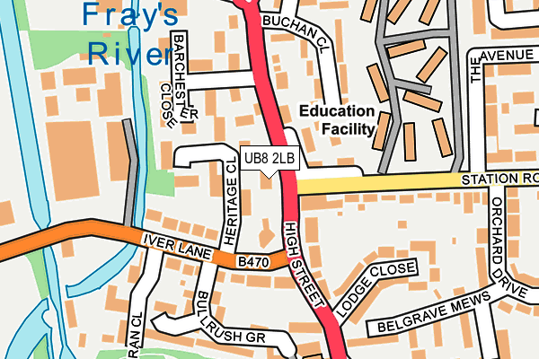 UB8 2LB map - OS OpenMap – Local (Ordnance Survey)