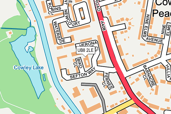 UB8 2LE map - OS OpenMap – Local (Ordnance Survey)