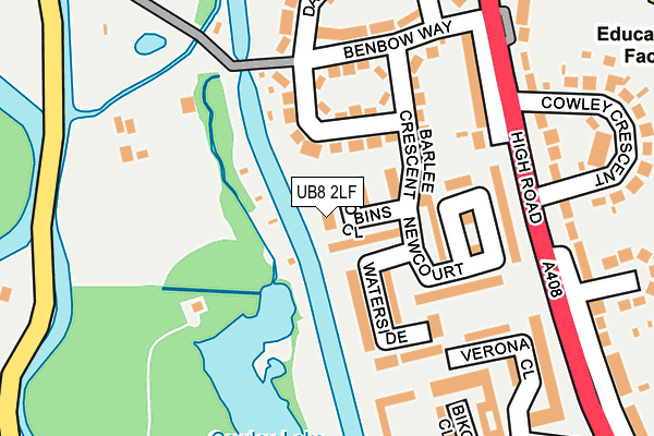 UB8 2LF map - OS OpenMap – Local (Ordnance Survey)